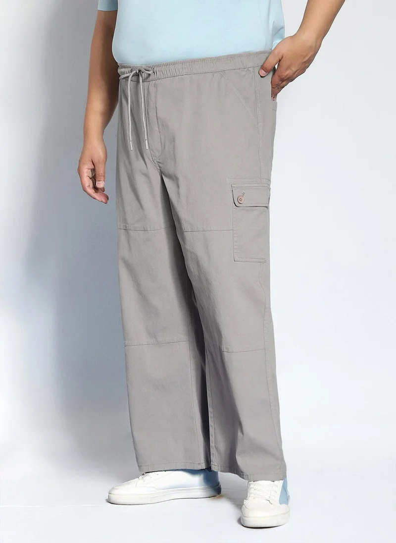 Urbano Fashion  Urbano Plus Men's Grey Loose Baggy Fit Cargo Jogger Chino Pant with 6 Pockets Stretchable for Men | Best Price UAE